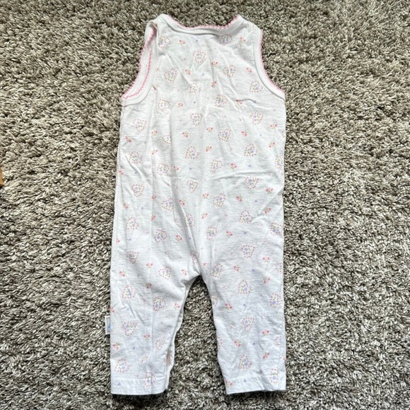 McBaby Floral Romper 3-6 Months Sleeveless White Pink Trim Baby Girl Outfit - Picture 2 of 7